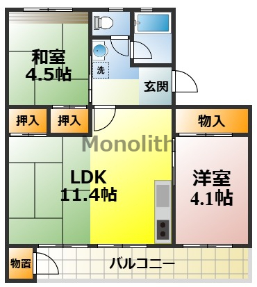 堺市南区竹城台のマンションの間取り