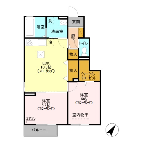 さいたま市緑区大字中尾のアパートの間取り