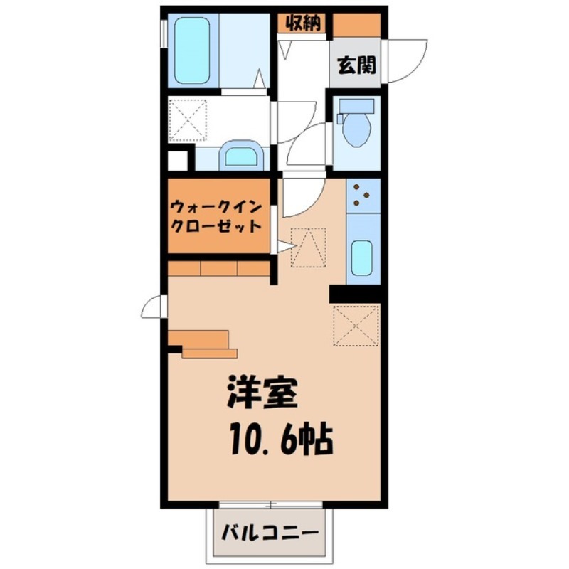 小山市大字喜沢のアパートの間取り