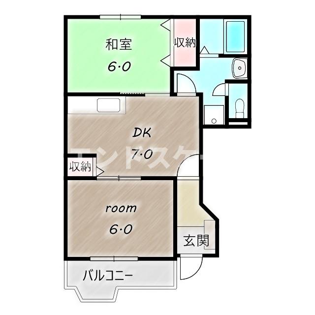 安中市郷原のアパートの間取り