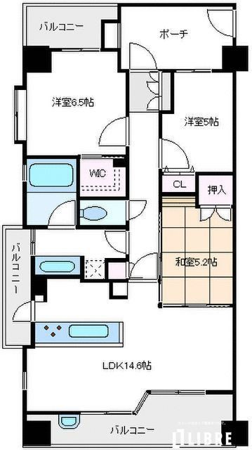 日野市新町のマンションの間取り