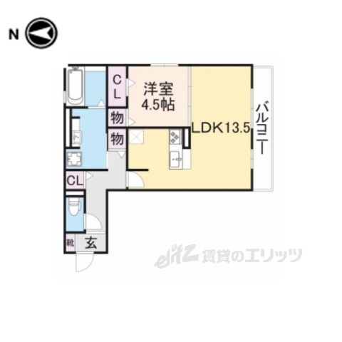 交野市倉治のアパートの間取り