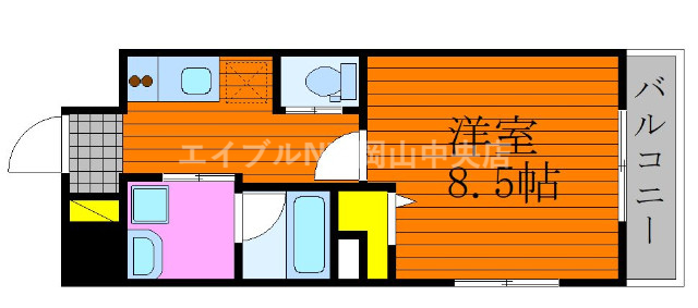 岡山市北区昭和町のマンションの間取り