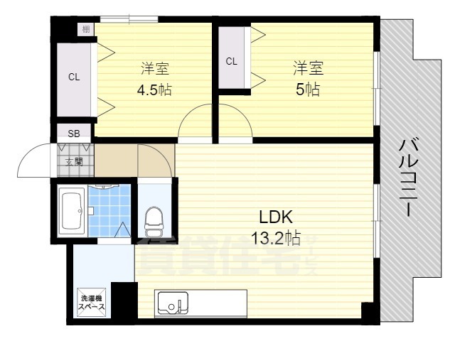 京都市南区上鳥羽苗代町のマンションの間取り