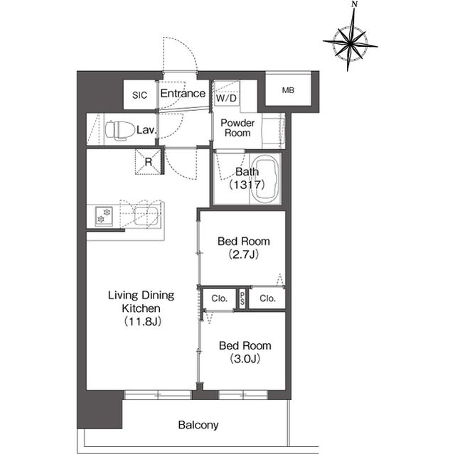 コンフォリア・リヴ新大阪西宮原ソルテラスの間取り