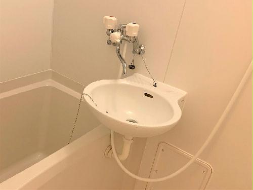 洗面設備　お風呂に洗面台あり。