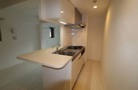 キッチン　３口システムコンロ　対面式