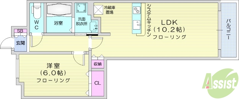 ブリリアンクラス榴岡の間取り写真