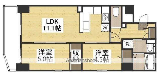 ＪＲ宇野線 大元駅 徒歩6分 9階建 築8年の間取り写真