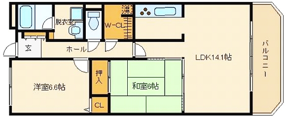 近鉄南大阪線 古市駅 徒歩15分 4階建 築23年の間取り写真