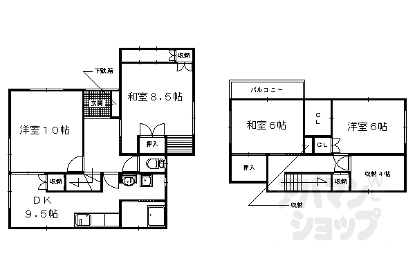 城陽市久世上大谷103-12貸家の間取り写真