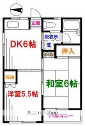 ＪＲ中央線 東小金井駅 徒歩5分 2階建 築34年の間取り写真