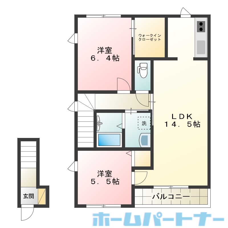 シャーメゾン国府　Ｂ棟の間取り