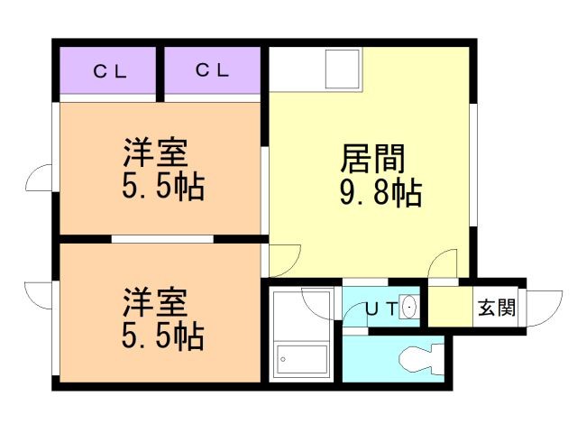 苫小牧市柏木町のアパートの間取り