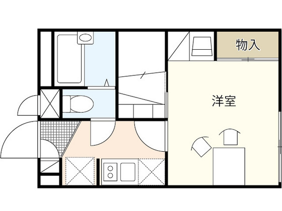 広島市安芸区畑賀のアパートの間取り