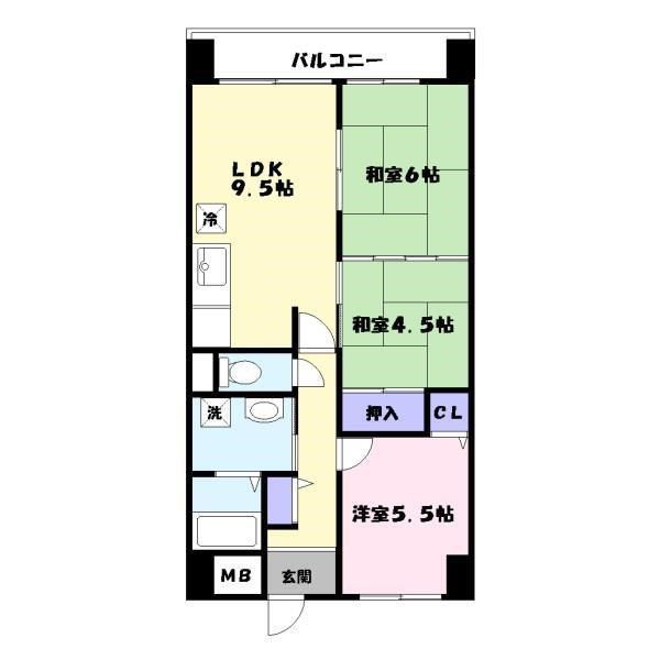 高砂市春日野町のマンションの間取り