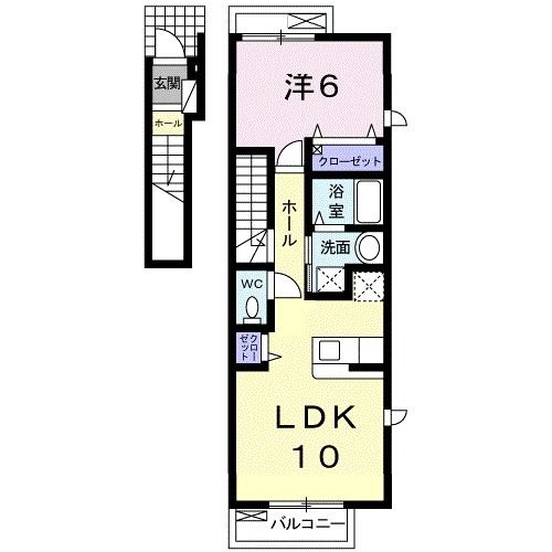 【郡山市日和田町のアパートの間取り】