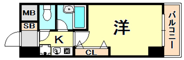 神戸市中央区磯辺通のマンションの間取り