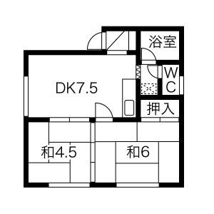 札幌市中央区南十条西のアパートの間取り