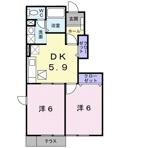 半田市岩滑中町のアパートの間取り