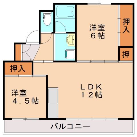 ビレッジハウス伊川1号棟の間取り