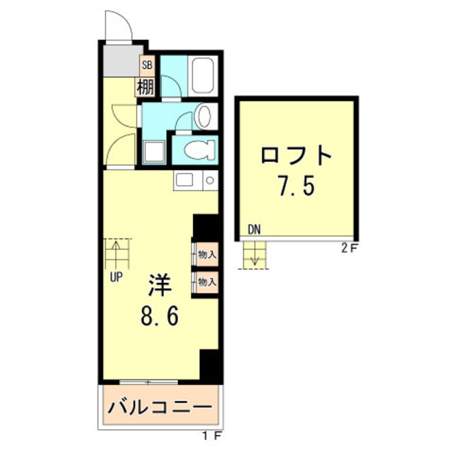 神戸市長田区水笠通のマンションの間取り