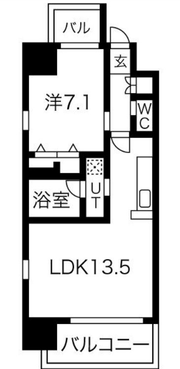 大阪市浪速区元町のマンションの間取り