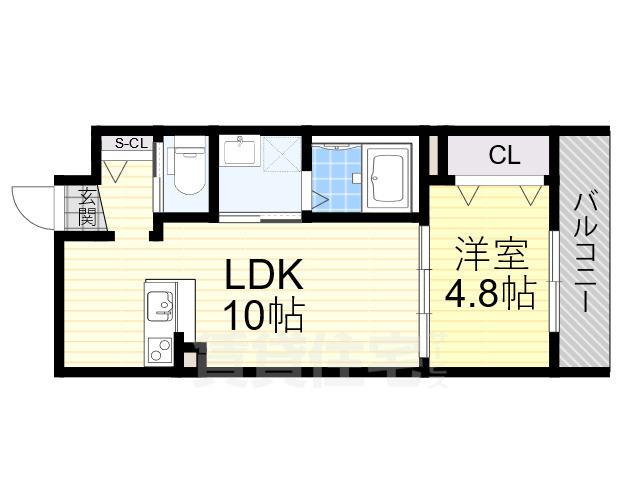 堺市堺区北庄町のアパートの間取り