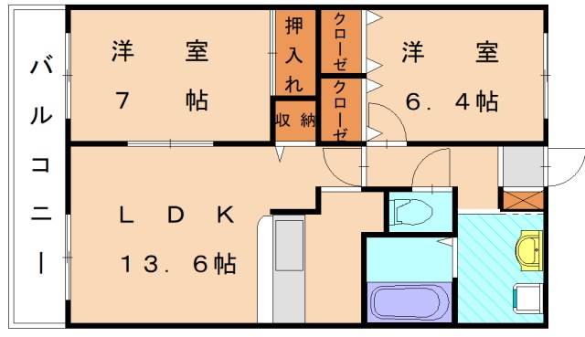 古賀市花見東のマンションの間取り