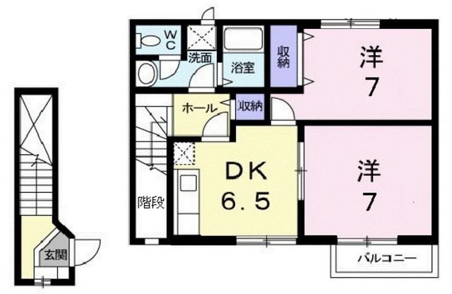 福山市駅家町大字近田のアパートの間取り