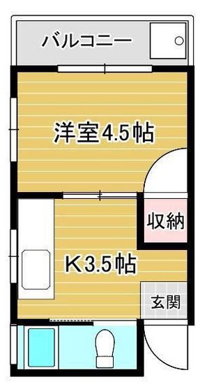 広島市南区宇品御幸のアパートの間取り