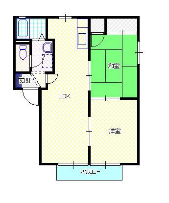 新発田市御幸町のアパートの間取り