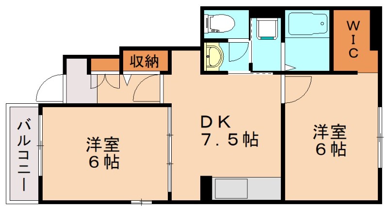 飯塚市伊川のアパートの間取り