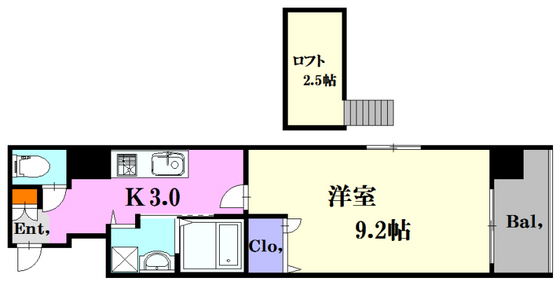 グラビスコート紙屋町の間取り