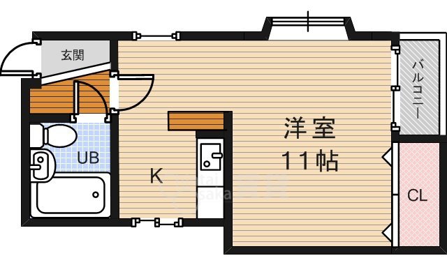 箕面市箕面のアパートの間取り