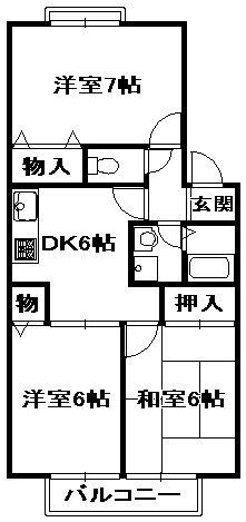 松本ハイツの間取り