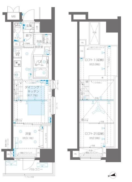 新宿区新宿のマンションの間取り