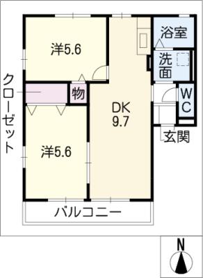 ファミールあすか台　Ｂ棟の間取り