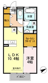 姫路市大津区西土井のアパートの間取り