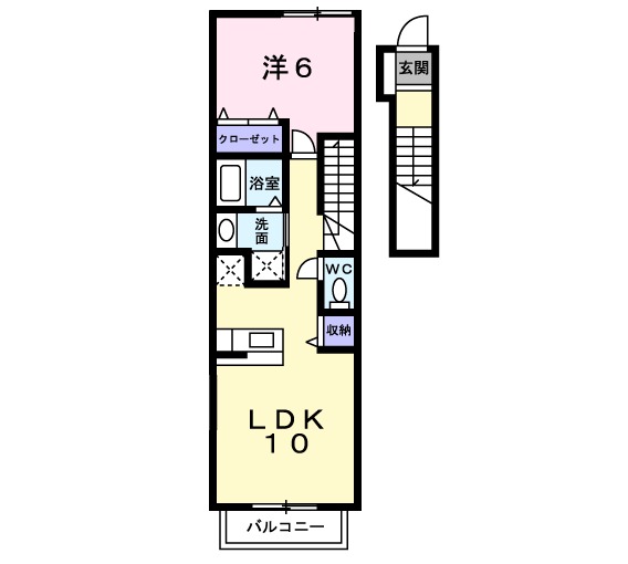 北九州市小倉南区徳力新町のアパートの間取り