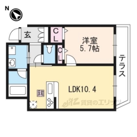 城陽市長池のマンションの間取り