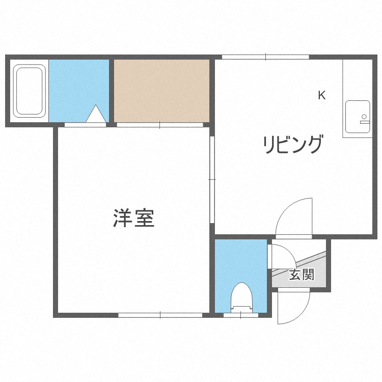 札幌市手稲区曙一条のアパートの間取り