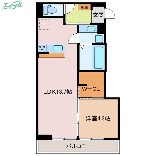 桑名市掛樋のアパートの間取り