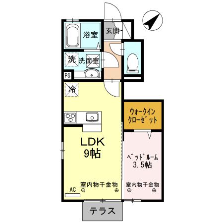 魚津市仏田のアパートの間取り