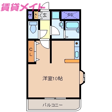 四日市市楠町南五味塚のマンションの間取り