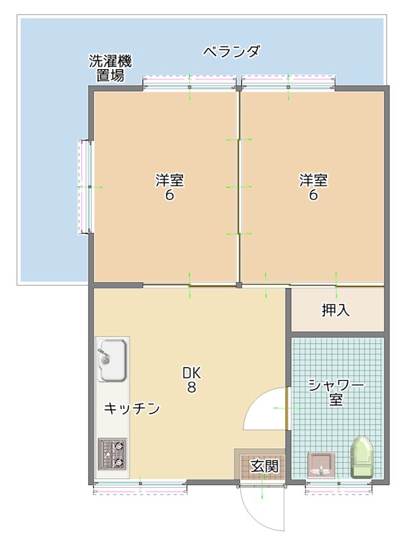 石川共同住宅の間取り