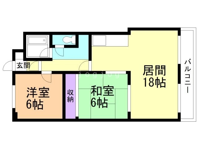 札幌市西区西野二条のマンションの間取り