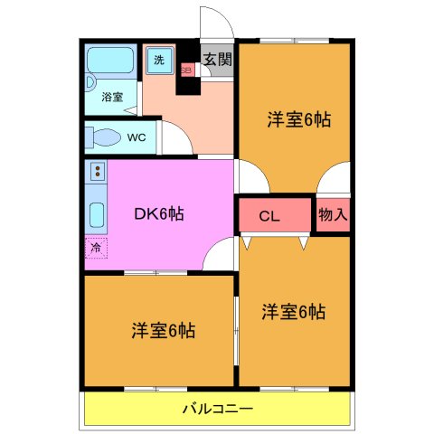 ライフ２１　Ｂ棟の間取り