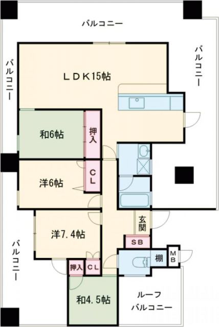 那覇市金城のマンションの間取り