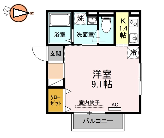 徳島市南沖洲のアパートの間取り